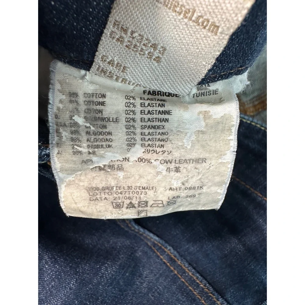 Y2K Diesel Grupee Super Slim Skinny Jeans Womens Dark Wash 0881K Stretch Denim‎